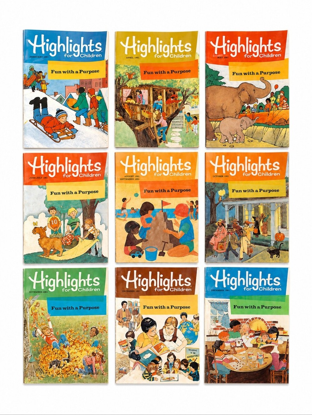 Lot Of 9 Vintage Highlights Magazines For Kids 1981 Summer Reading Activities